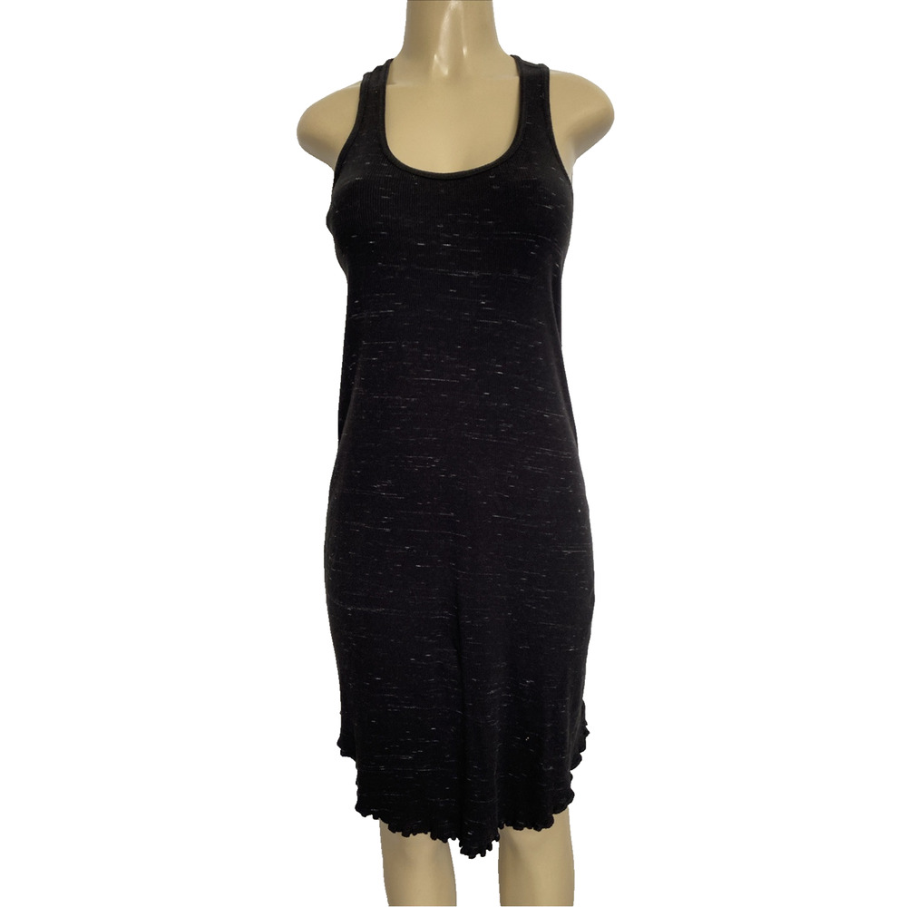 Rag & Bone Jean Ribbed Knit Tank Dress Black White Speckles Sleeveless C…
